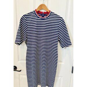Sperry Topsider Women's XL Blue/White Stripe Dress Red Trim Ponte Knit